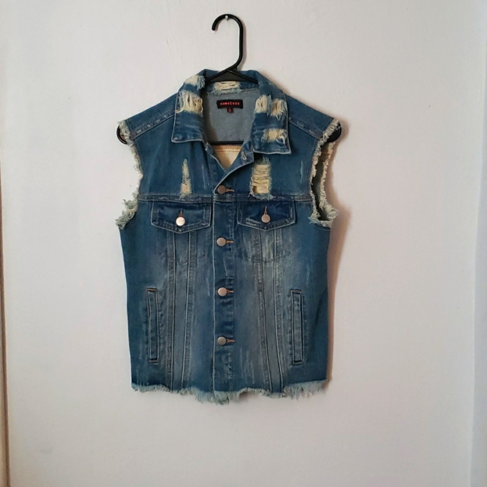 nameless | Vintage-Inspired Denim American Flag Vest | Juniors S | NWOT